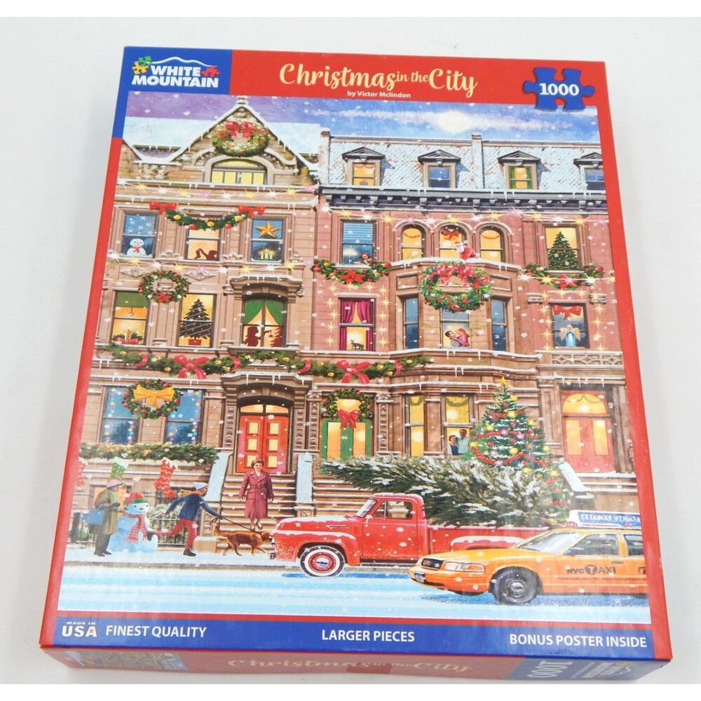 White Mountain Christmas In The City 1000 PC Jigsaw Puzzle 24"x30" #1802